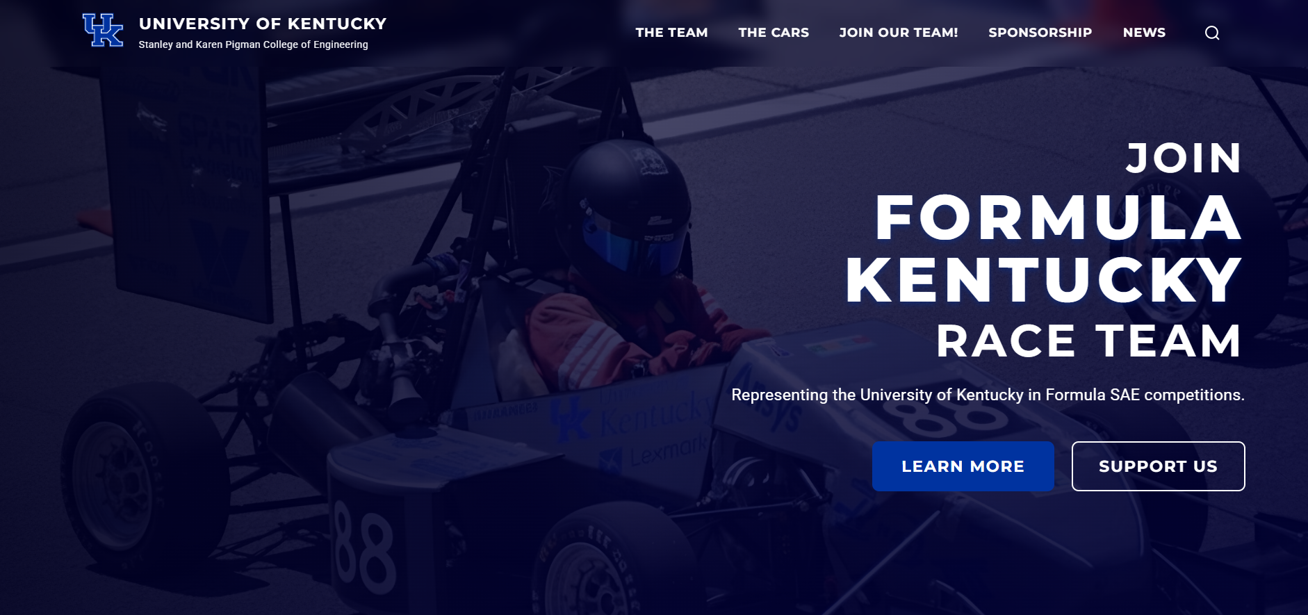 Screenshot of Formula Kentucky project